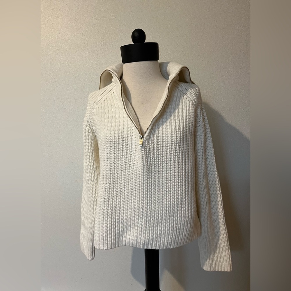 Haven Well Within cream Cowl Neck/ half zip Sweater, women’s size M